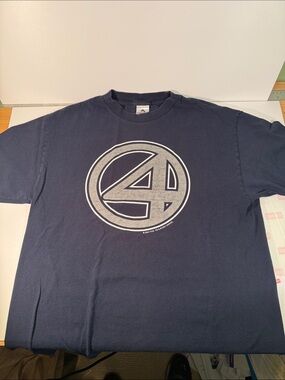 Fantastic 4, Men's Navy Graphic Crewneck T-Shirt, Marvel